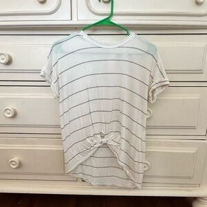 Striped Knot-Front Tee